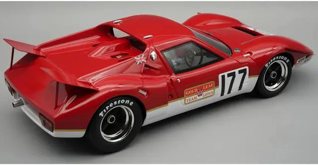 Alt view image 2 of 3 - Lotus 62 #177 "Gold Leaf Team Lotus" Winner "MN GT Thruxton" (1969) "Mythos Series" with Display 1/18 Model Car by Tecnomodel