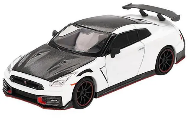 Alt view image 2 of 6 - 2024 Nissan GT-R Nismo (R35) Brilliant White Pearl with Carbon Hood and Top Limited Ed 1/64 Diecast Model Car by Mini GT