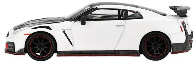 Alt view image 3 of 6 - 2024 Nissan GT-R Nismo (R35) Brilliant White Pearl with Carbon Hood and Top Limited Ed 1/64 Diecast Model Car by Mini GT