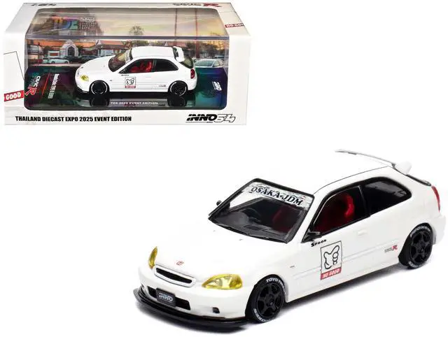 Main image of Honda Civic Type R (EK9) RHD White "Thailand Diecast Expo 2025 Event Edition" 1/64 Diecast Model Car by Inno Models