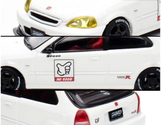 Alt view image 3 of 6 - Honda Civic Type R (EK9) RHD White "Thailand Diecast Expo 2025 Event Edition" 1/64 Diecast Model Car by Inno Models