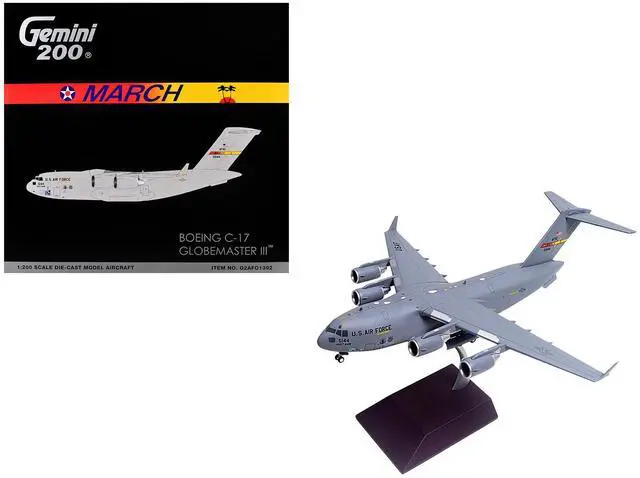 Main image of Boeing C-17 Globemaster III Transport Aircraft "March Air Reserve Base" US Air Force 1/200 Diecast Model by GeminiJets
