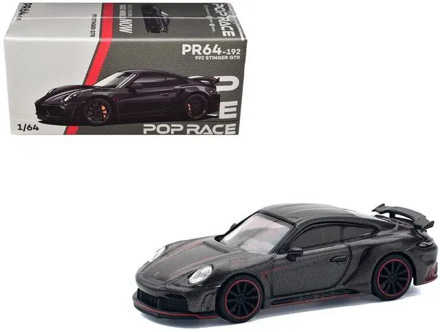 Main image of 992 Stinger GTR Carbon Edition with Red Accents 1/64 Diecast Model Car by Pop Race