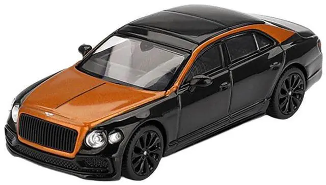 Alt view image 2 of 5 - Bentley Flying Spur Orange Flame Metallic and Onyx Black Limited Edition 1/64 Diecast Model Car by Mini GT