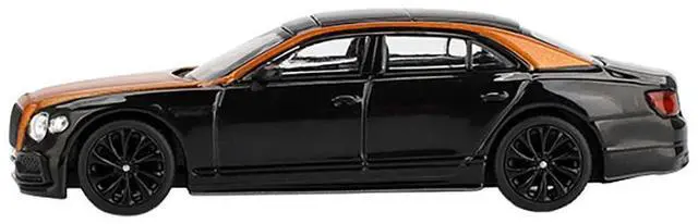 Alt view image 3 of 5 - Bentley Flying Spur Orange Flame Metallic and Onyx Black Limited Edition 1/64 Diecast Model Car by Mini GT