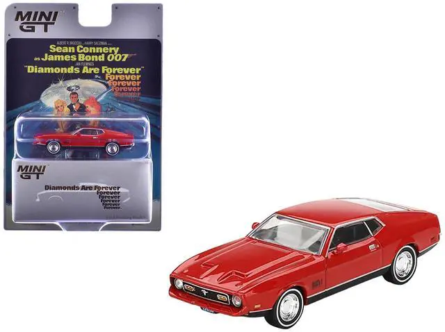 Main image of Ford Mustang Mach 1 Red 007 James Bond "Diamonds Are Forever" (1971) Movie Limited Edition 1/64 Diecast Model Car by Mini GT