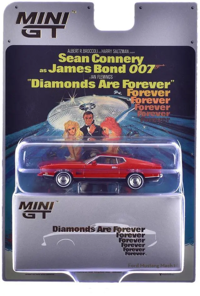 Alt view image 5 of 5 - Ford Mustang Mach 1 Red 007 James Bond "Diamonds Are Forever" (1971) Movie Limited Edition 1/64 Diecast Model Car by Mini GT