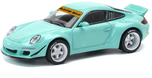Alt view image 2 of 6 - 997 RWB Light Blue 1/64 Diecast Model Car by Pop Race