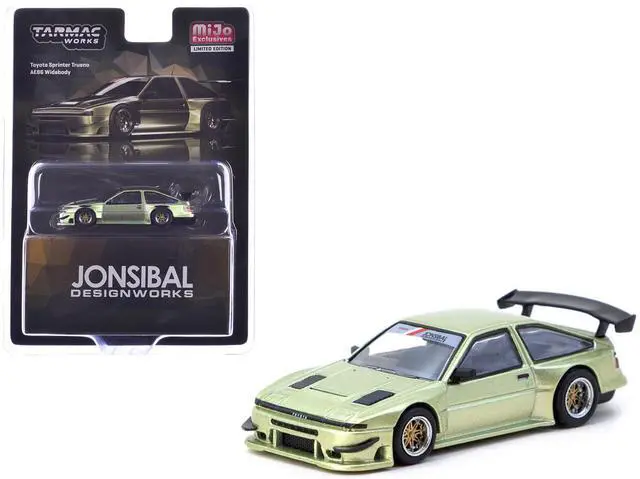 Alt view image 6 of 6 - Toyota Sprinter Trueno AE86 Widebody RHD "Jonsibal Designworks" Green Metallic "Global64" 1/64 Diecast Model by Tarmac Works
