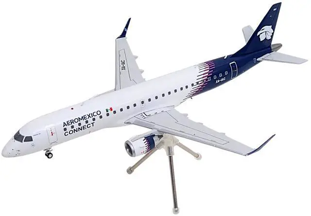 Alt view image 6 of 6 - Embraer ERJ-190 Commercial Aircraft "Aeromexico Connect" (XA-IAC) White with Blue Tail 1/200 Diecast Model by GeminiJets