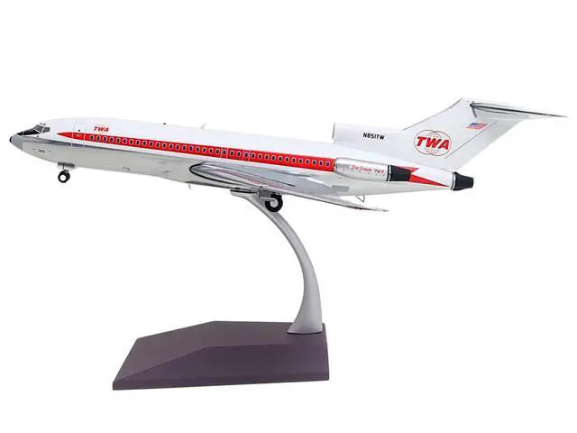 Alt view image 2 of 6 - Boeing 727-100 Commercial Aircraft "Trans World Airlines (TWA)" (N851TW) White with Red 1/200 Diecast Model by GeminiJets