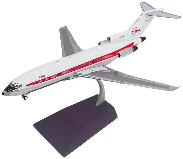 Alt view image 5 of 6 - Boeing 727-100 Commercial Aircraft "Trans World Airlines (TWA)" (N851TW) White with Red 1/200 Diecast Model by GeminiJets