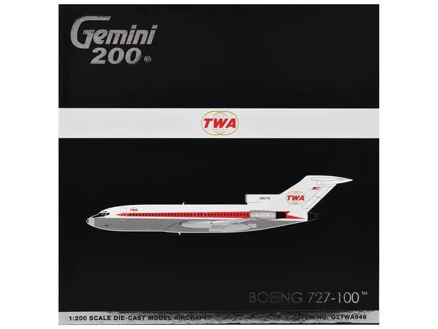 Alt view image 6 of 6 - Boeing 727-100 Commercial Aircraft "Trans World Airlines (TWA)" (N851TW) White with Red 1/200 Diecast Model by GeminiJets