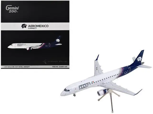 Main image of Embraer ERJ-190 Commercial Aircraft "Aeromexico Connect" (XA-IAC) White with Blue Tail 1/200 Diecast Model by GeminiJets