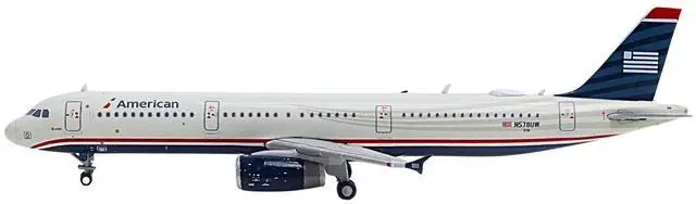 Alt view image 3 of 6 - Airbus A321 Commercial Aircraft "American Airlines" (N578UW) White with Blue Tail 1/400 Diecast Model by GeminiJets