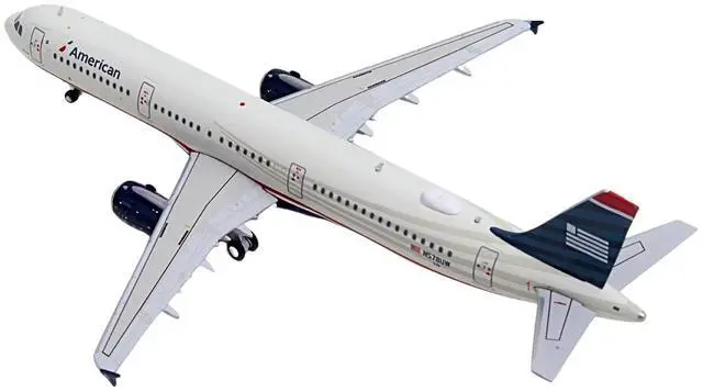 Alt view image 4 of 6 - Airbus A321 Commercial Aircraft "American Airlines" (N578UW) White with Blue Tail 1/400 Diecast Model by GeminiJets