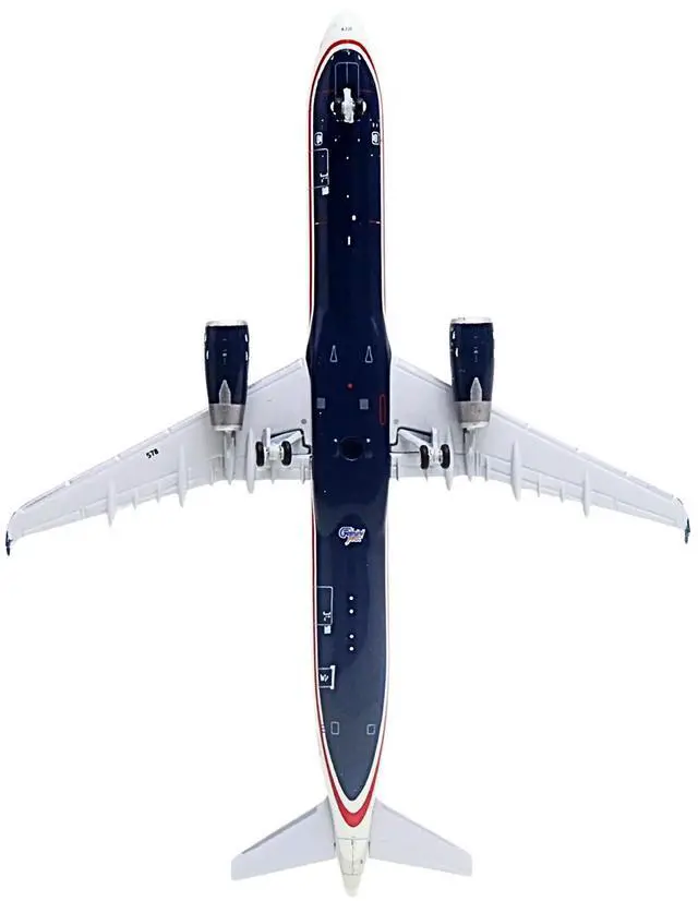 Alt view image 6 of 6 - Airbus A321 Commercial Aircraft "American Airlines" (N578UW) White with Blue Tail 1/400 Diecast Model by GeminiJets