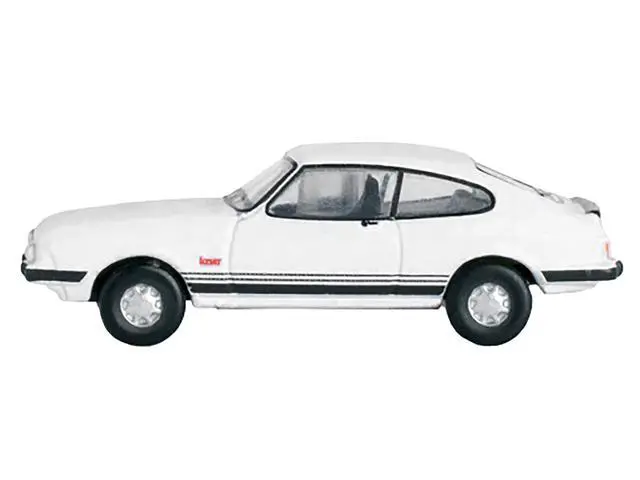 Alt view image 3 of 6 - Ford Capri Mk3 RHD (Right Hand Drive) Diamond White with Black Stripes 1/148 (N) Scale Diecast Model Car by Oxford Diecast