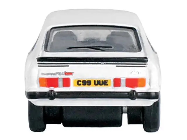 Alt view image 5 of 6 - Ford Capri Mk3 RHD (Right Hand Drive) Diamond White with Black Stripes 1/148 (N) Scale Diecast Model Car by Oxford Diecast