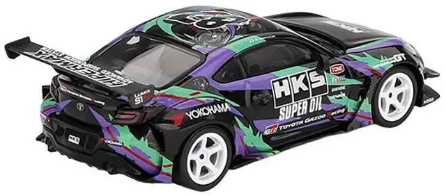 Alt view image 3 of 6 - Toyota GR86 "HKS TYPE R" RHD "HKS Livery" Black with Graphics "2022 Tokyo Auto Salon" 1/64 Diecast Model Car by Mini GT