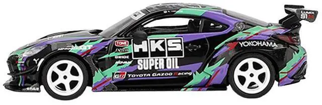 Alt view image 2 of 6 - Toyota GR86 "HKS TYPE R" RHD "HKS Livery" Black with Graphics "2022 Tokyo Auto Salon" 1/64 Diecast Model Car by Mini GT