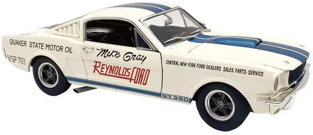 Main image of 1965 Shelby GT350 "Reynolds Ford" White with Blue Stripes Limited Edition to 204 pieces Worldwide 1/18 Diecast Model Car by ACME