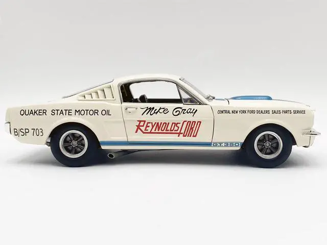 Alt view image 4 of 6 - 1965 Shelby GT350 "Reynolds Ford" White with Blue Stripes Limited Edition to 204 pieces Worldwide 1/18 Diecast Model Car by ACME