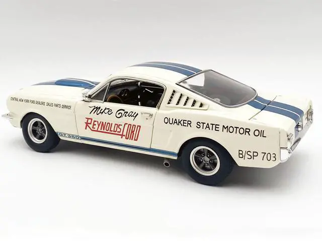 Alt view image 5 of 6 - 1965 Shelby GT350 "Reynolds Ford" White with Blue Stripes Limited Edition to 204 pieces Worldwide 1/18 Diecast Model Car by ACME