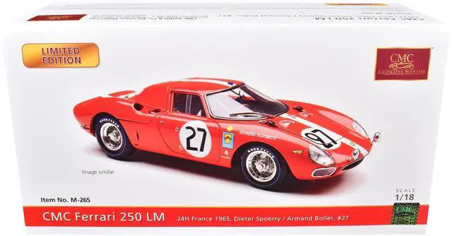 Alt view image 4 of 6 - Ferrari 250 LM RHD #27 "24 Hours of Le Mans" (1965) Limited Edition to 1500 pieces Worldwide 1/18 Diecast Model Car by CMC