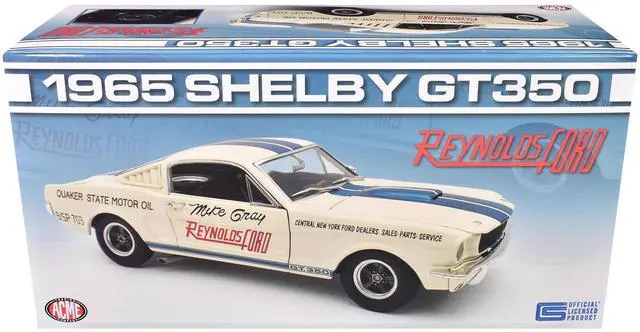Alt view image 6 of 6 - 1965 Shelby GT350 "Reynolds Ford" White with Blue Stripes Limited Edition to 204 pieces Worldwide 1/18 Diecast Model Car by ACME