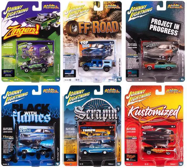 Main image of "Street Freaks" 2025 Release 1 Set B of 6 Cars 1/64 Diecast Model Cars by Johnny Lightning