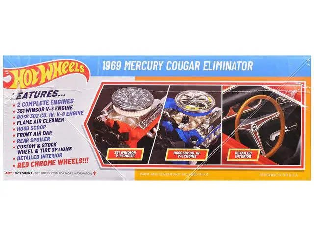 Alt view image 2 of 4 - Skill 2 Model Kit 1969 Mercury Cougar Eliminator "Hot Wheels" 1/25 Plastic Model by AMT