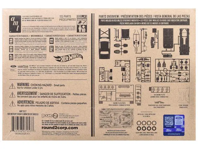 Alt view image 4 of 4 - Skill 2 Model Kit 1969 Mercury Cougar Eliminator "Hot Wheels" 1/25 Plastic Model by AMT
