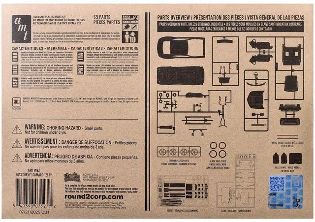 Alt view image 4 of 4 - Skill 2 Model Kit 2013 Chevrolet Camaro ZL1 1/25 Plastic Model by AMT
