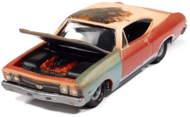 Alt view image 3 of 6 - 1968 Chevrolet Chevelle SS 396 Matador Red (Weathered) "Project in Progress" Series 1/64 Diecast Model Cars by Johnny Lightning