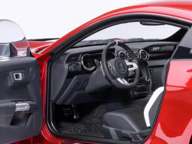 Alt view image 4 of 6 - Ford Mustang Shelby GT500 Rapid Red Metallic with Black Stripes 1/18 Model Car by Autoart