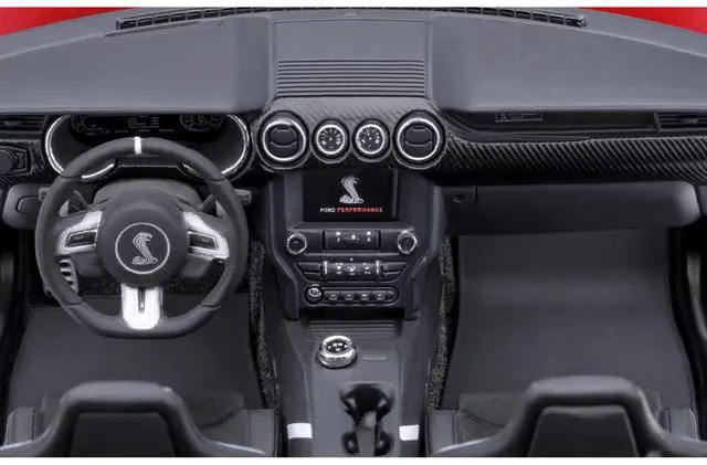 Alt view image 5 of 6 - Ford Mustang Shelby GT500 Rapid Red Metallic with Black Stripes 1/18 Model Car by Autoart