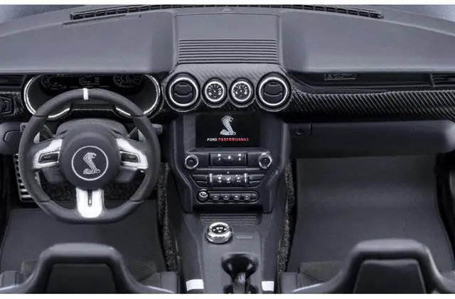 Alt view image 5 of 6 - Ford Mustang Shelby GT500 Iconic Silver Metallic with Black Stripes 1/18 Model Car by Autoart