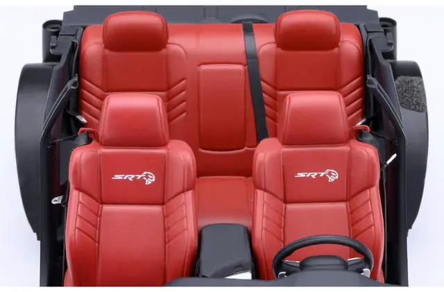 Alt view image 6 of 6 - 2023 Dodge Challenger SRT Super Stock Pitch Black with Red Interior 1/18 Model Car by Autoart