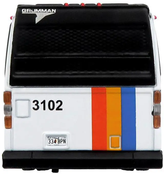 Alt view image 5 of 6 - 1980 Grumman 870 Advanced Design Transit Bus "MARTA Atlanta" White with Stripes 1/87 (HO) Scale Die Cast Model by Iconic Replicas