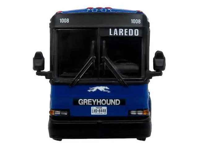 Alt view image 4 of 6 - 2001 MCI D4000 Coach Bus "Greyhound" Blue with Stripes Ltd Ed 1/87 (HO) Scale Diecast Model by Iconic Replicas
