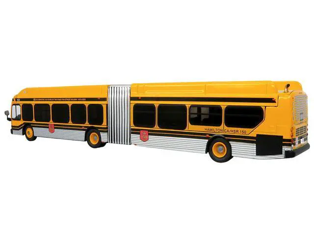 Alt view image 3 of 6 - New Flyer Xcelsior XE60 Articulated Transit Bus Yellow with Black 1/87 (HO) Scale Diecast Model by Iconic Replicas