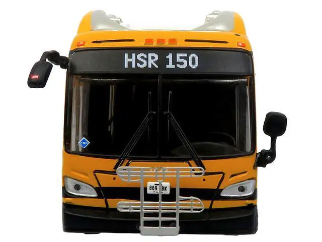 Alt view image 4 of 6 - New Flyer Xcelsior XE60 Articulated Transit Bus Yellow with Black 1/87 (HO) Scale Diecast Model by Iconic Replicas