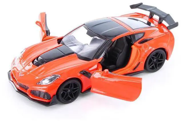 Alt view image 4 of 6 - 2019 Chevrolet Corvette ZR1 Orange with Black Accents 1/24 Diecast Model Car by Motormax