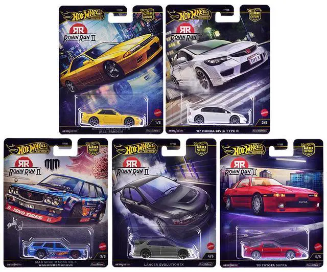 Main image of "Ronin Run II" 5 piece Set "Car Culture" 2025 Series M Diecast Model Cars by Hot Wheels