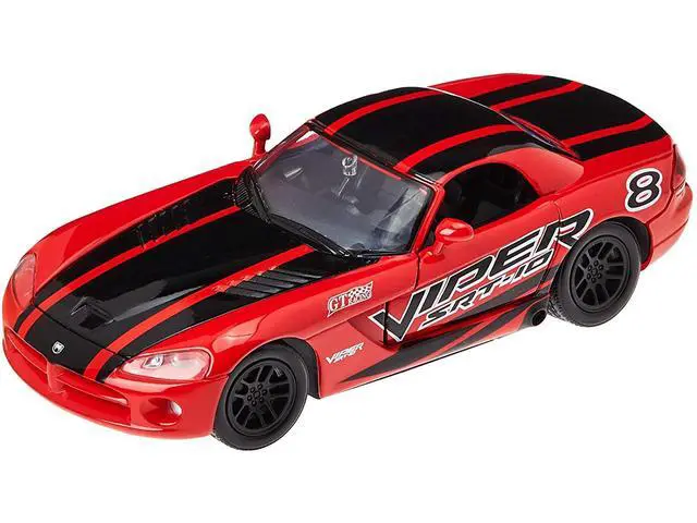 Alt view image 4 of 6 - 2003 Dodge Viper SRT-10 #8 Red with Black Stripes "GT Racing" Series 1/24 Diecast Model Car by Motormax