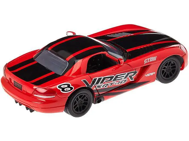 Alt view image 5 of 6 - 2003 Dodge Viper SRT-10 #8 Red with Black Stripes "GT Racing" Series 1/24 Diecast Model Car by Motormax