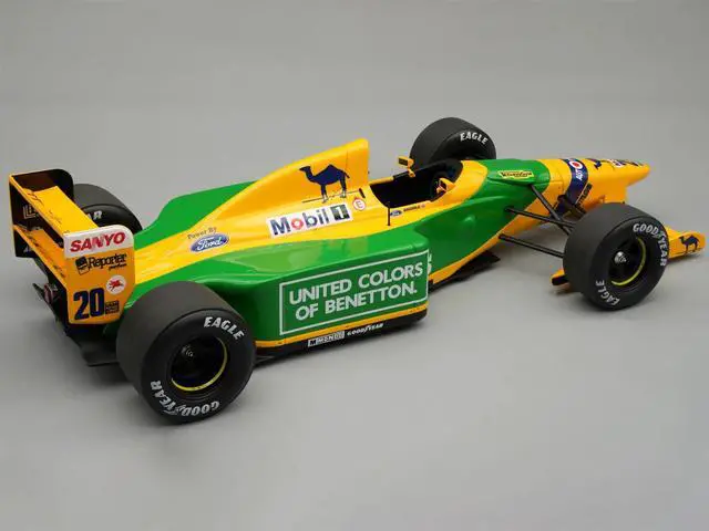 Alt view image 2 of 3 - Benetton B192 #20 Martin Brundle 3rd Place F1 "British GP" (1992) "Mythos Series" with Case 1/18 Model Car by Tecnomodel