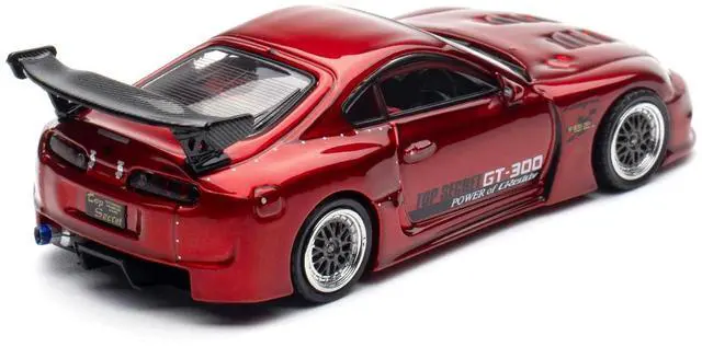 Alt view image 3 of 6 - Toyota Supra (A80) "Top Secret" GT300 RHD (Right Hand Drive) Red Metallic 1/64 Diecast Model Car by Inno Models