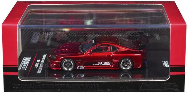 Alt view image 6 of 6 - Toyota Supra (A80) "Top Secret" GT300 RHD (Right Hand Drive) Red Metallic 1/64 Diecast Model Car by Inno Models